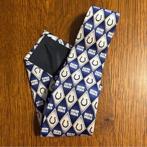 Fan Alert!  100% Silk Indianapolis Colts Blue and White NFL Patterned Tie